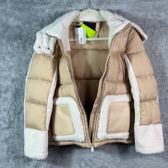 Sam Edelman NWT Mixed-Media Polyester Faux Fur Puffer Jacket Size Small - Picture 3 of 15